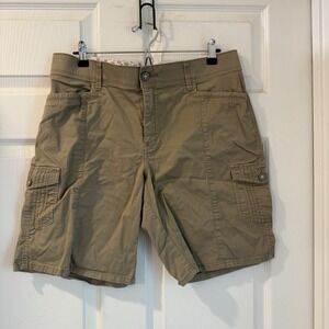 Womens Lee Comfort Waistband Sinfully Soft Khaki Tan shorts size 16 Medium
